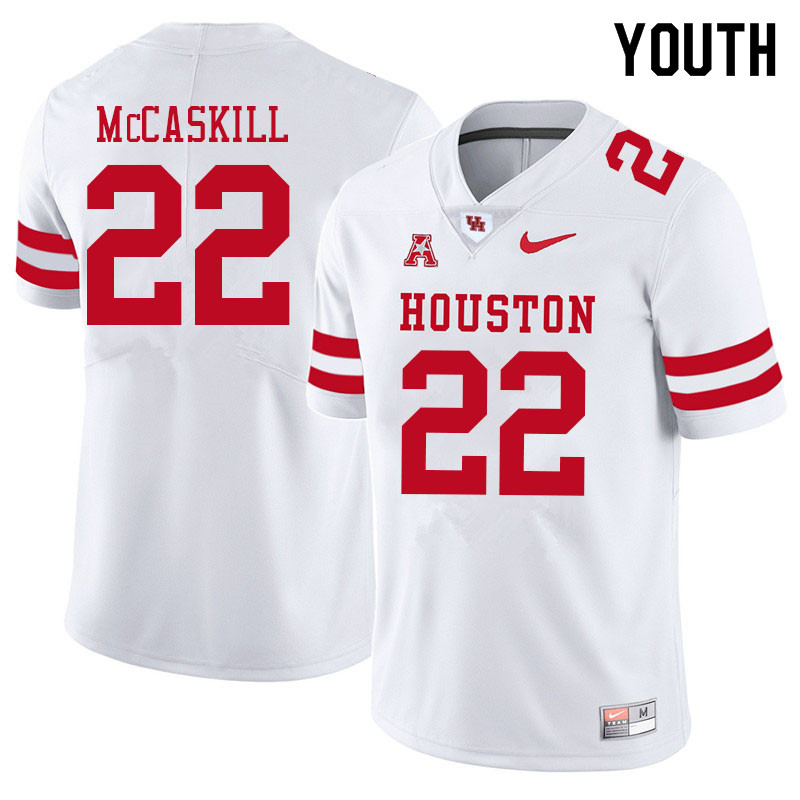 Youth #22 Alton McCaskill Houston Cougars College Football Jerseys Sale-White - Click Image to Close